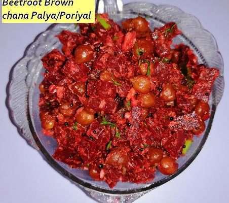 Beetroot Brown Chana Palya or Poriyal or Side dish