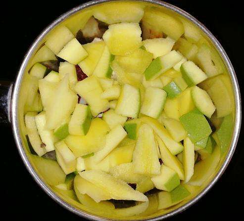 Add in Chopped Raw Mango and grind.