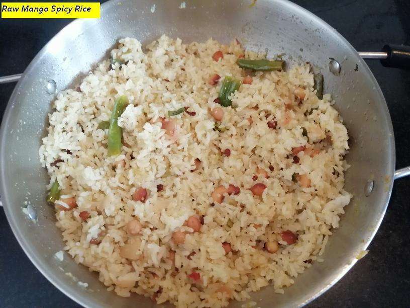 Green Raw Mango Spicy Rice.