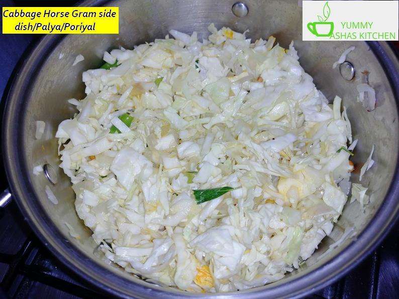 Add in freshly chopped cabbage.