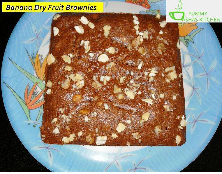 Wheat Banana Dry fruits Brownies