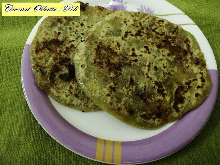 Coconut Obbattu or Kayi Obbattu - Yummy Ashas Kitchen