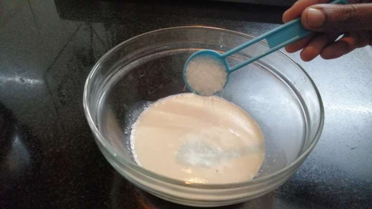 Add in sugar to activate the yeast.