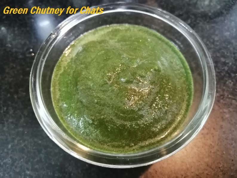 Finally the Green Chutney for Chats is ready to serve.