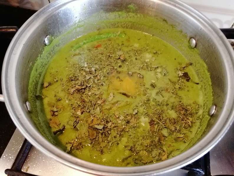 Add in Kasuri methi and ghee. Close the lid and cook for 25 minutes in low flame.