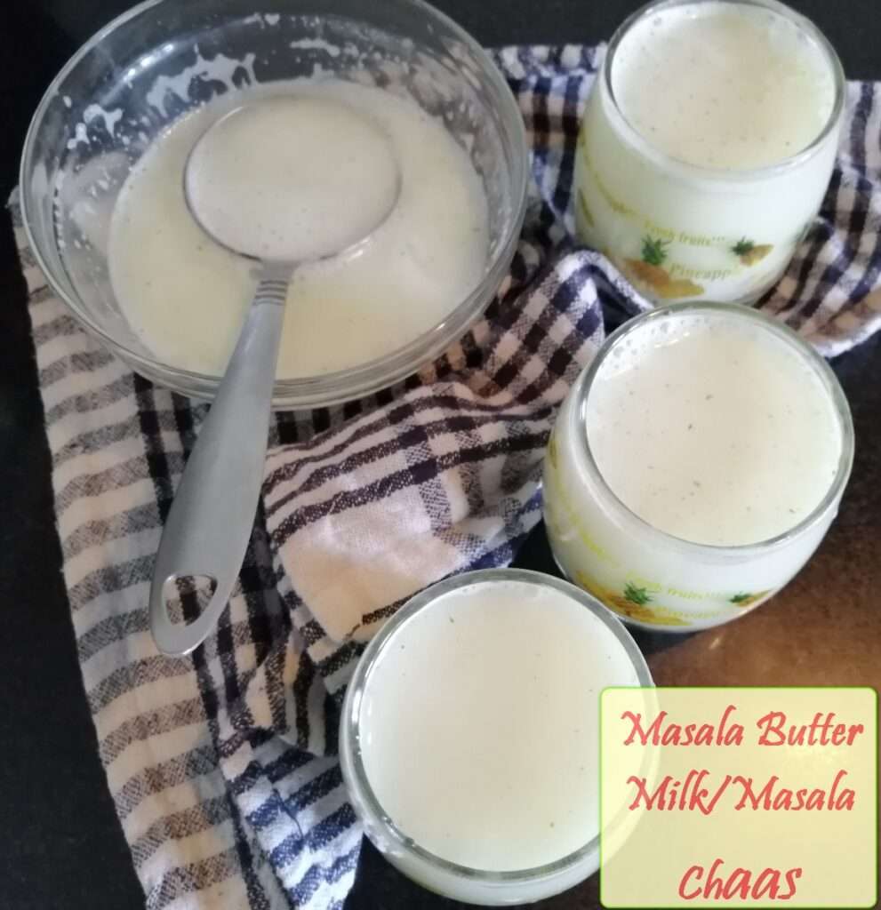 Finally Masala butter milk or Masala Chaas is ready to serve.