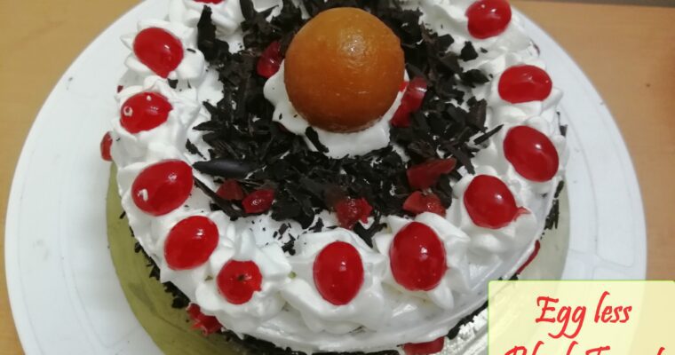 Egg less Gulab Jamun Black Forest Cake