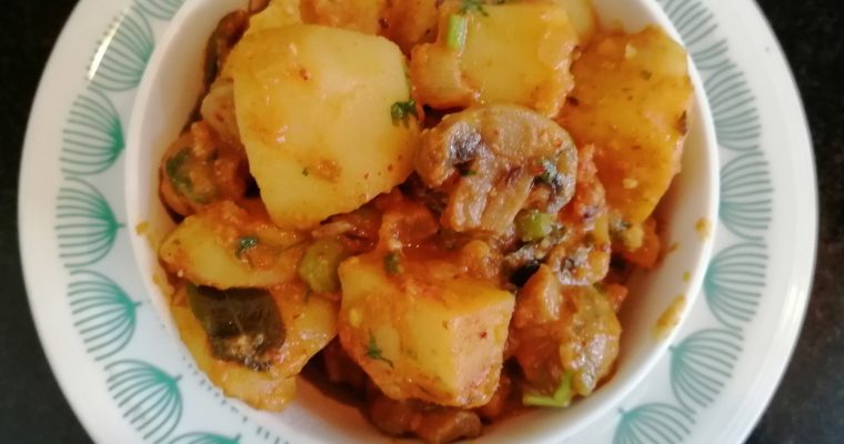 MUSHROOM ALOO PEAS MASALA