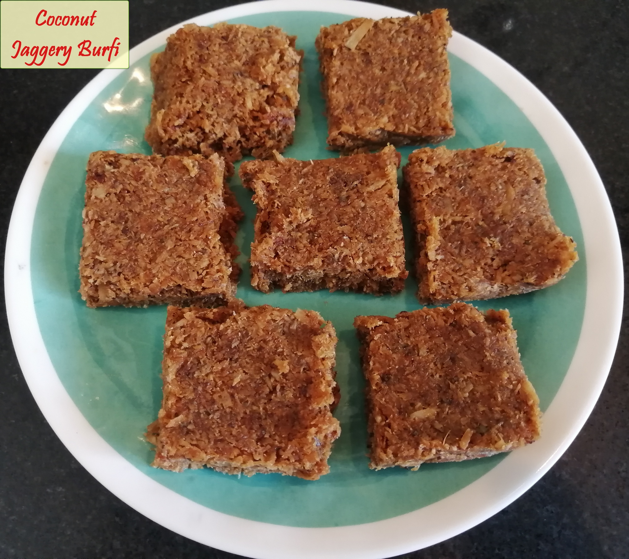 Traditional Coconut Jaggery Burfi Yummy Ashas Kitchen