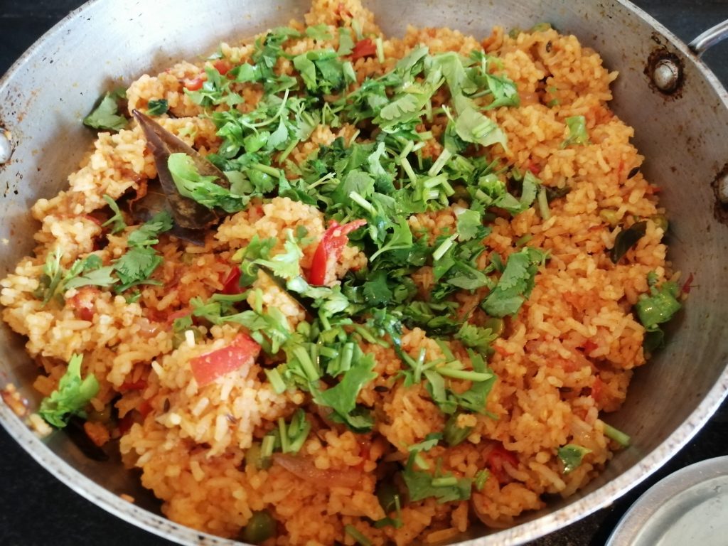 Tomato rice or tomato bath