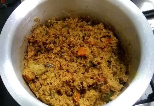 Vegetable Biryani with Coconut Milk