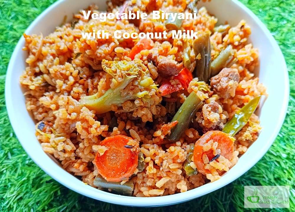 Vegetable Biryani with Coconut Milk