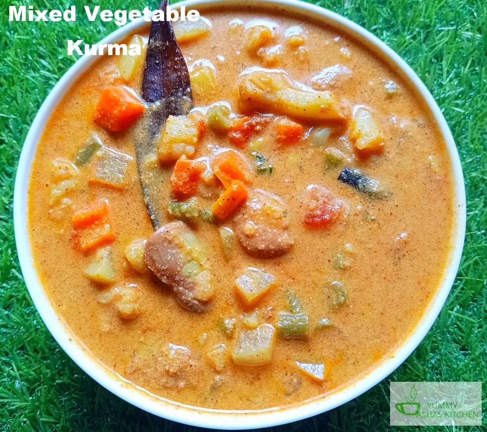 South Indian Mix Veg Korma With Coconut Recipe